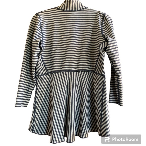 Soft Surroundings Althea Womens Striped Reversible Jacket Peplum Layering Medium - Picture 3 of 8